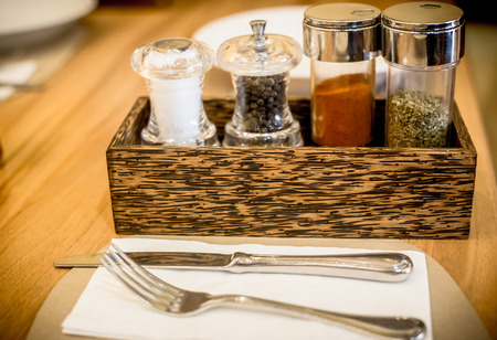 Spices and garnish of pizzaの写真素材