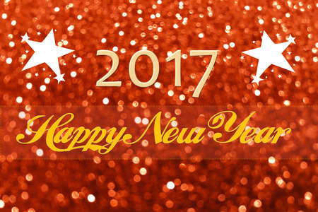 Happy New Year word on brown glitter texture abstract background