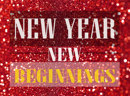 Happy New Year card, New Year new beginnings, Loading to new year on glitter bokeh backgroundの写真素材