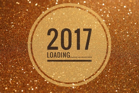 2017 loading words on shiny glitter backgroundの写真素材