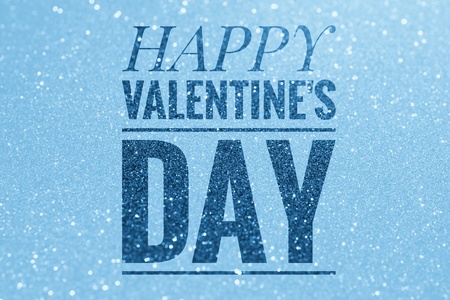 Happy Valentine's Day words on shiny glitter backgroundの写真素材