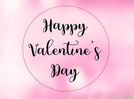 Happy Valentine's Day words on blurred pink backgroundの写真素材