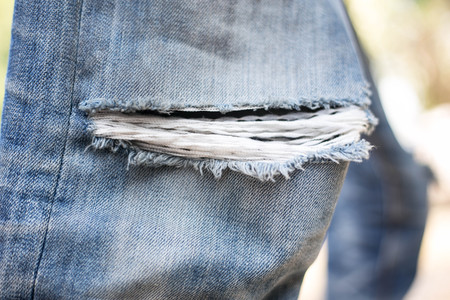 ripped jeans, torn of jeans pant.の写真素材