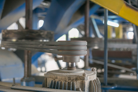 Some part of rice mill machine during working.の写真素材