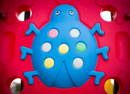 blue lady bug, child's toy.の写真素材