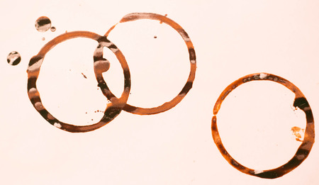 Stain of coffee or tea, Set of coffee spots and blot. Made by coffee.の写真素材