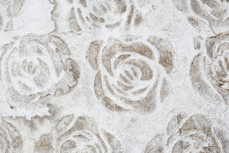 Close up of white mulberry paper, abstract textured background.の写真素材