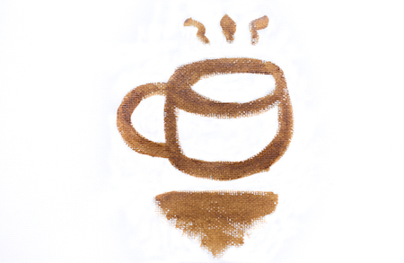 Stain of coffee or tea, Set of coffee spots and blot. Made by coffee.の写真素材