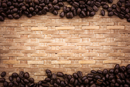roasted coffee beans, can be used as a backgroundの写真素材