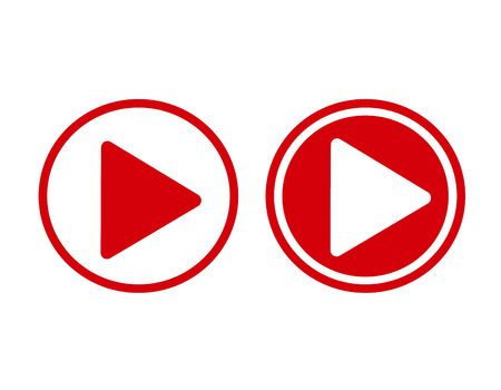 red Play icons.Arrow sign icon. Next button.Graphic design web element.の写真素材