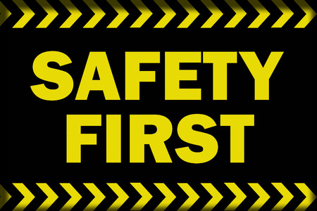 Safety first word on black backgroundの写真素材