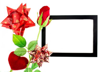 Valentine gift decoration with copy space.の写真素材
