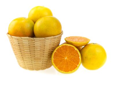 Orange fruit isolated on white background.の写真素材
