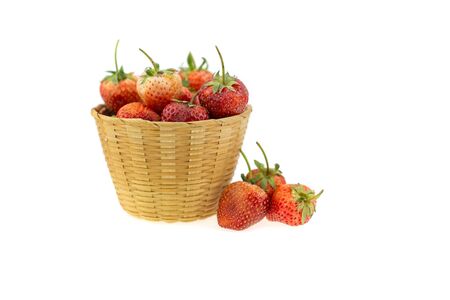 Strawberry fruit isolated on white background.の写真素材