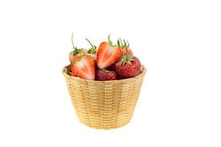 Strawberry fruit isolated on white background.の写真素材