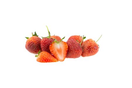 Strawberry fruit isolated on white background.の写真素材