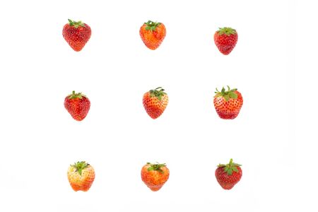 Strawberry fruit isolated on white background.の写真素材