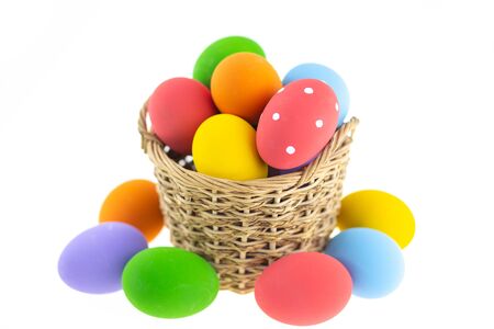 Colorful Easter eggs background.の写真素材