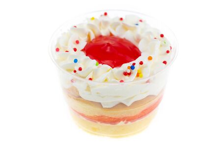 Cupcakes with beautiful decoration isolated on white background.の写真素材