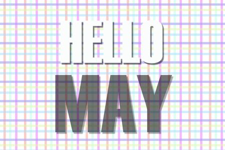 Hello May words on colorful lines background.の写真素材