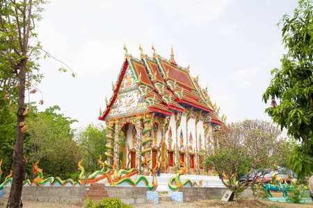 Nakhonsawan, Thailand: April 14, 2020: Nongpai Temple, beautiful painting.のeditorial素材