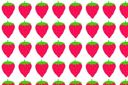Pink strawberries pattern on white background.の写真素材