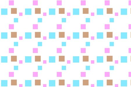 Sweet pattern blackground with pink, blue and brown squares.の写真素材