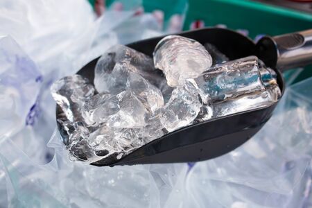 Clean ice cube isolated background.の写真素材