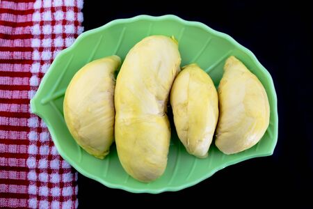 Fresh durian tropical fruit summer for sweet dessert or snack in Thailand.の写真素材