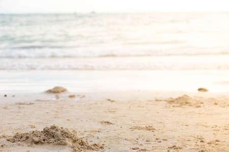 Ocean wave on tropical sandy beach in summer. Beautiful view.の写真素材