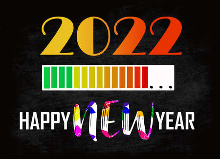 Happy new year 2022, loading to new year. on dark background.の写真素材