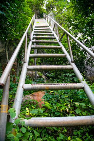 Nakhonsawan, Thailand - September 21, 2022: Khao No-Khao Kaeo hill in Banphot Phisai district is a famous place here, this is monkey mountain.のeditorial素材