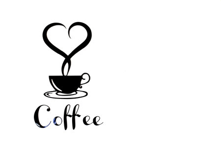 A cup of coffee, coffee icon isolated on white background.の写真素材
