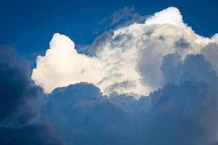 The vast blue sky and clouds sky background.の写真素材