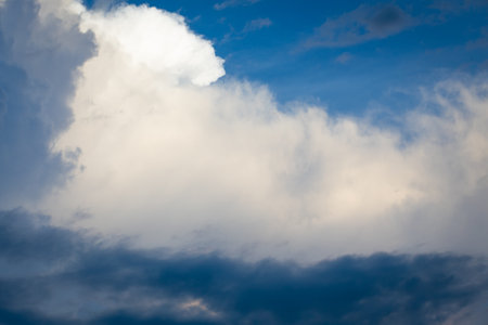 The vast blue sky and clouds sky background.の写真素材