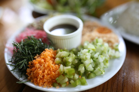 japanese food on the wood table, japanese foodの写真素材