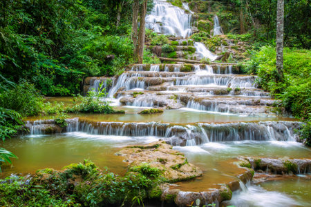 Pacharoen Waterfall, Tak, Thailandの写真素材
