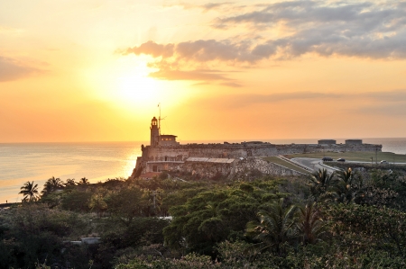 HAVANA, CUBA, MAY 11, 2009  Fort of Saint Charles during sunset in Havana, Cuba, on May 11th, 2009 のeditorial素材