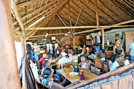 HAVANA, CUBA, MAY 11, 2009  Lots of people in a restaurant in Havana, Cuba, on May 11th, 2009 のeditorial素材