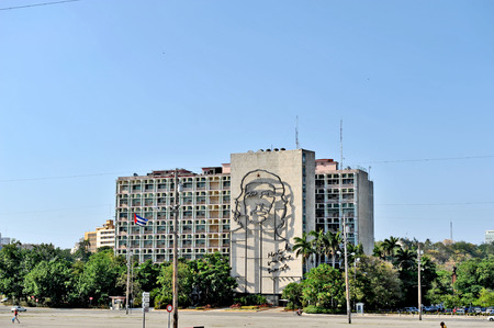 HAVANA, CUBA, MAY 11, 2009  The portrait of Che Guevara in the Revolution Square, in Havana, Cuba, on May 11th, 2009 のeditorial素材