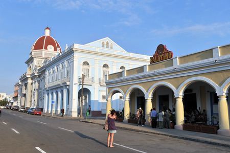 CIENFUEGOS, CUBA, MAY 8, 2009  Interiors of El Palatino bar cafe, in Cienfuegos, Cuba, on May 8th, 2009 のeditorial素材