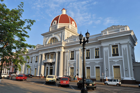 CIENFUEGOS, CUBA, MAY 8, 2009  An old building in the main street of Cienfuegos, Cuba, on May 8th, 2009 のeditorial素材