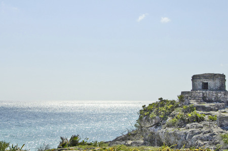 Tulum, Yucatan, Mexico, December 16 2008. The Atlantic ocean photographed from a high rock in Yucatan, Mexico, on 16th of december, 2008.のeditorial素材
