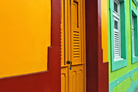 OLINDA, RECIFE, BRAZIL, SEPTEMBER 1, 2009   Beautiful colourful houses in Olindaの写真素材