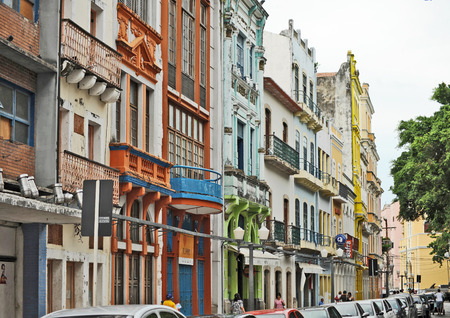 Olinda, Recife, Pernambuco, Brazil, 2009  Beautiful colourful houses in Olinda のeditorial素材