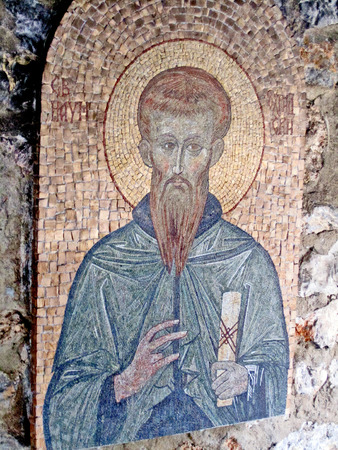  OHRID, MACEDONIA, MAY 18, 2011  Frescos inside the church of St  Bogorodica Perivlepta, in Ohrid, Macedonia, on May 18th, 2011  のeditorial素材