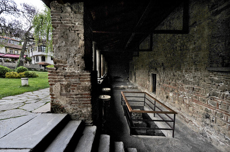 OHRID, MACEDONIA, MAY 17, 2011  Exteriors of the church of St  Sofia in the fortress of Tsar Samuil, in Ohrid, Macedonia, on May 17th, 2011 のeditorial素材