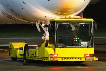 Working on airport, pushbackの写真素材