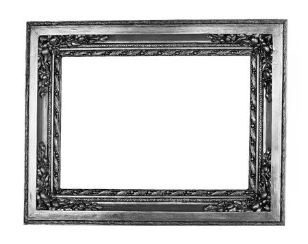 old antique gold frame over whiteの写真素材