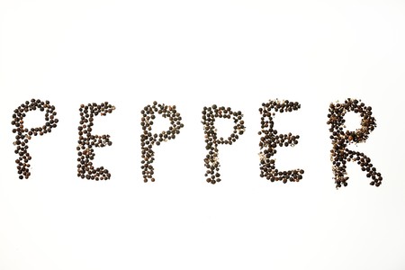 A pepper inscription on the white surface